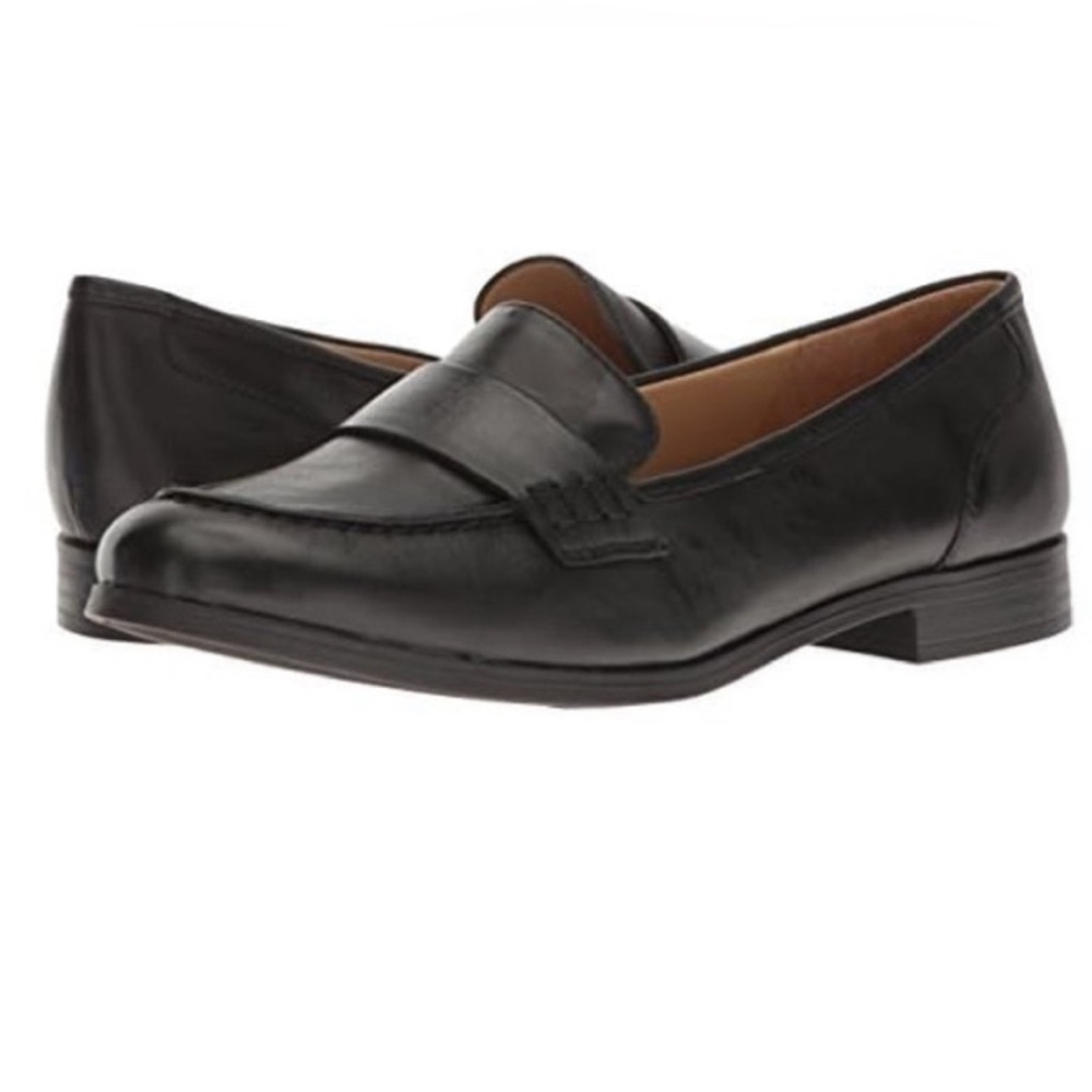 Naturalizer Women’s Veronica Soft Black Leather Penny Loafers Size 7.5M